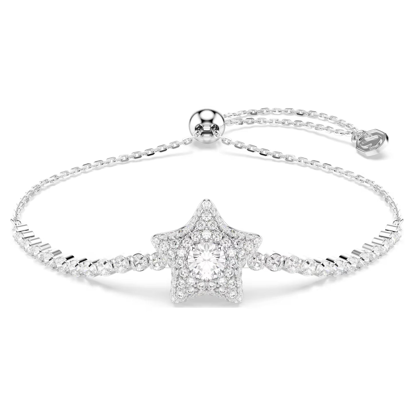 Sublima bracelet Round cut, Star, White, Rhodium plated