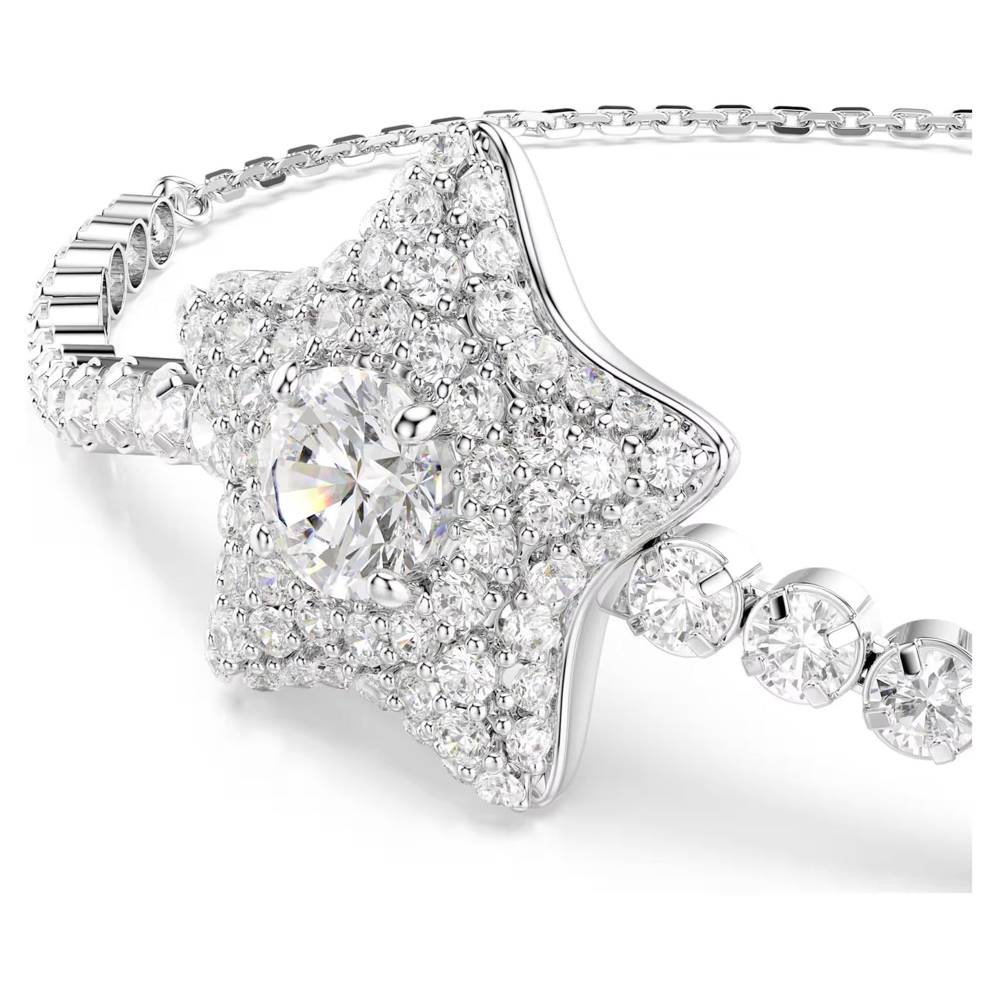 Sublima bracelet Round cut, Star, White, Rhodium plated