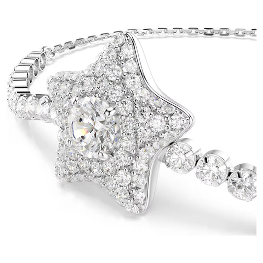 Sublima bracelet Round cut, Star, White, Rhodium plated