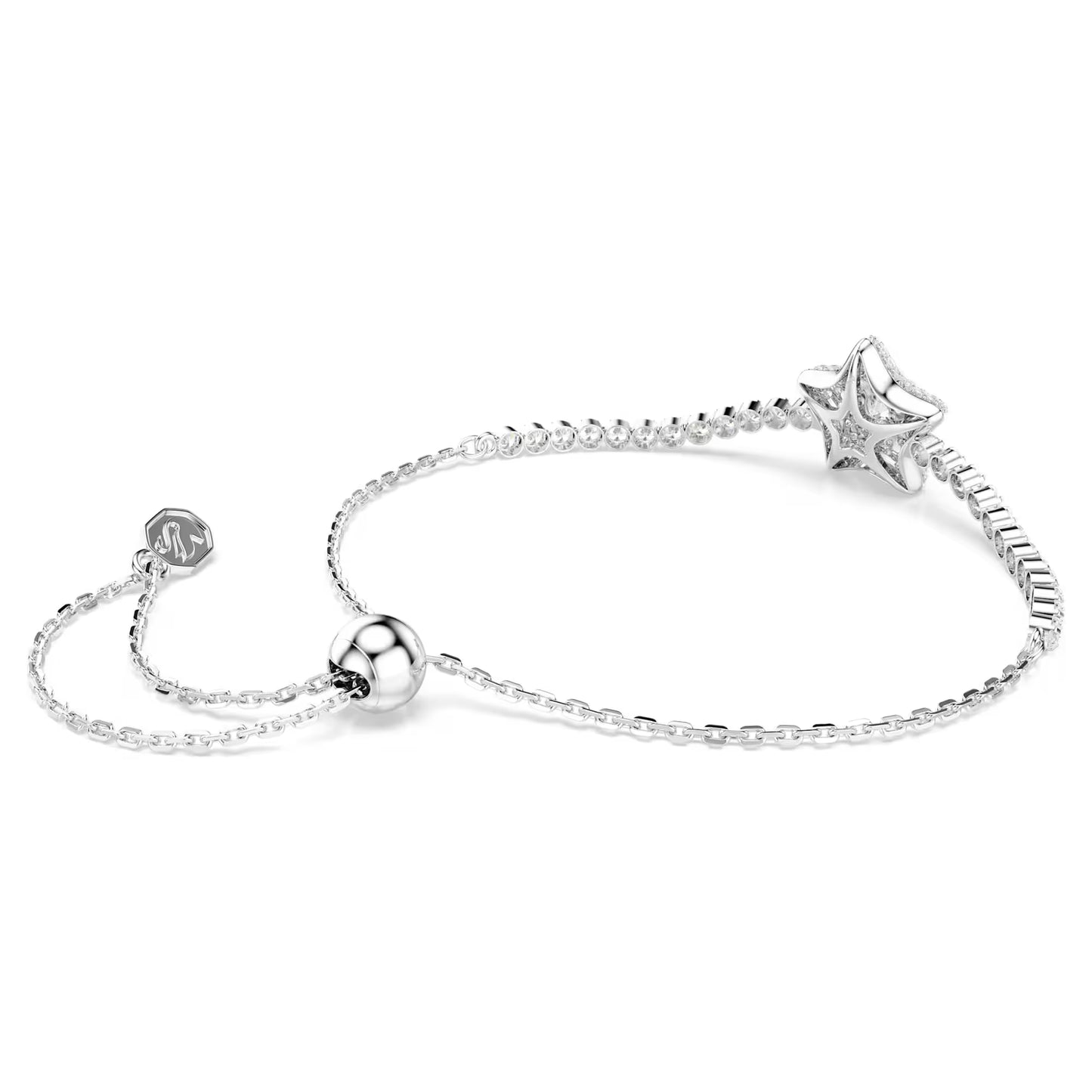 Sublima bracelet Round cut, Star, White, Rhodium plated