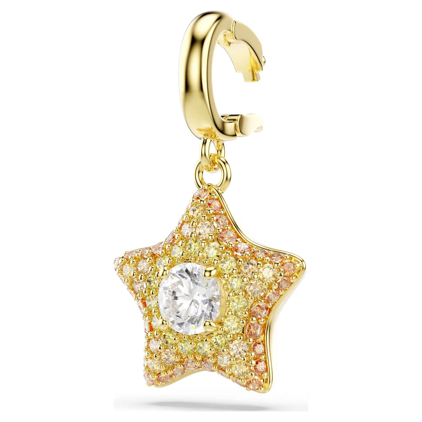 Sublima charm, Round cut, Star, Yellow, 18K gold finish