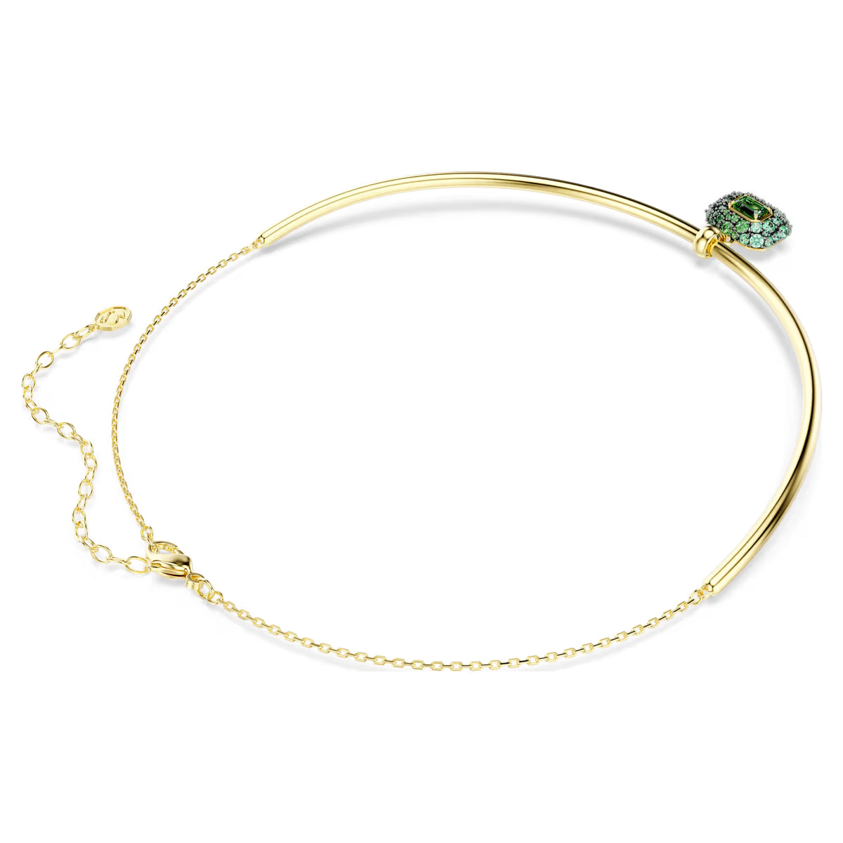 Sublima choker, Octagon cut, Green, 18K gold finish