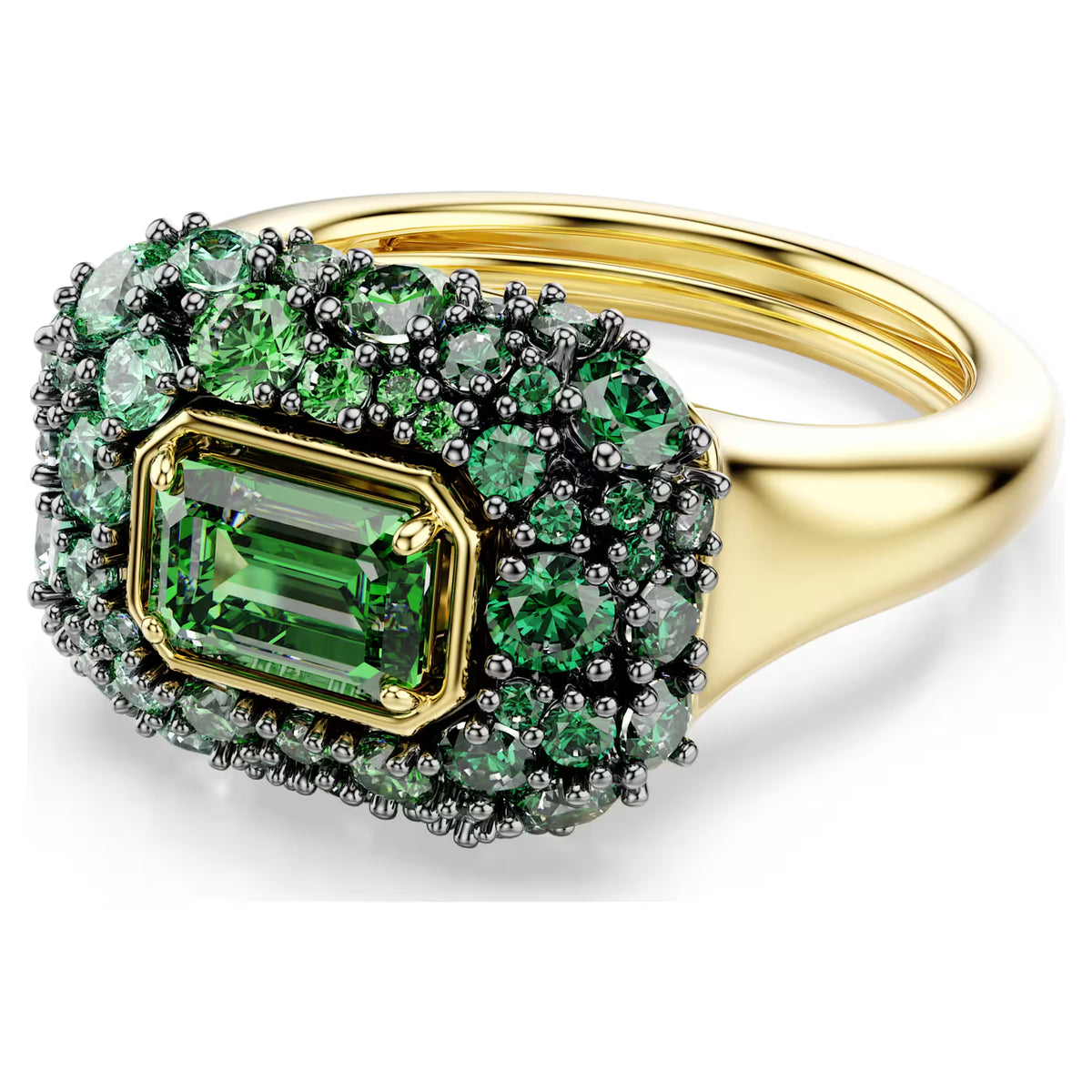 Sublima cocktail ring, Octagon cut, Green, 18K gold finish