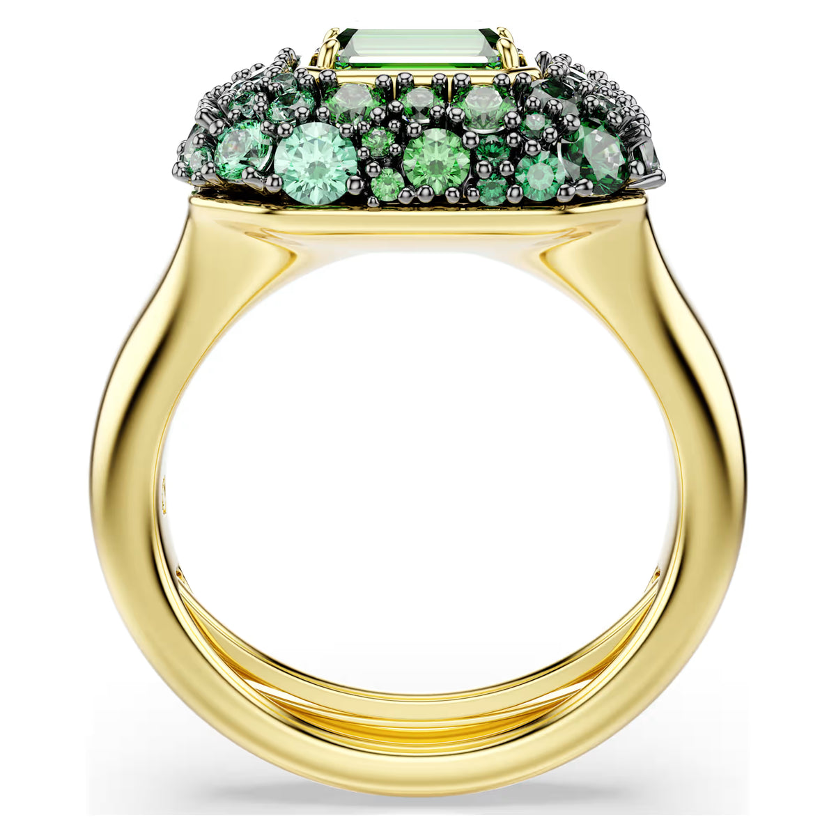 Sublima cocktail ring, Octagon cut, Green, 18K gold finish