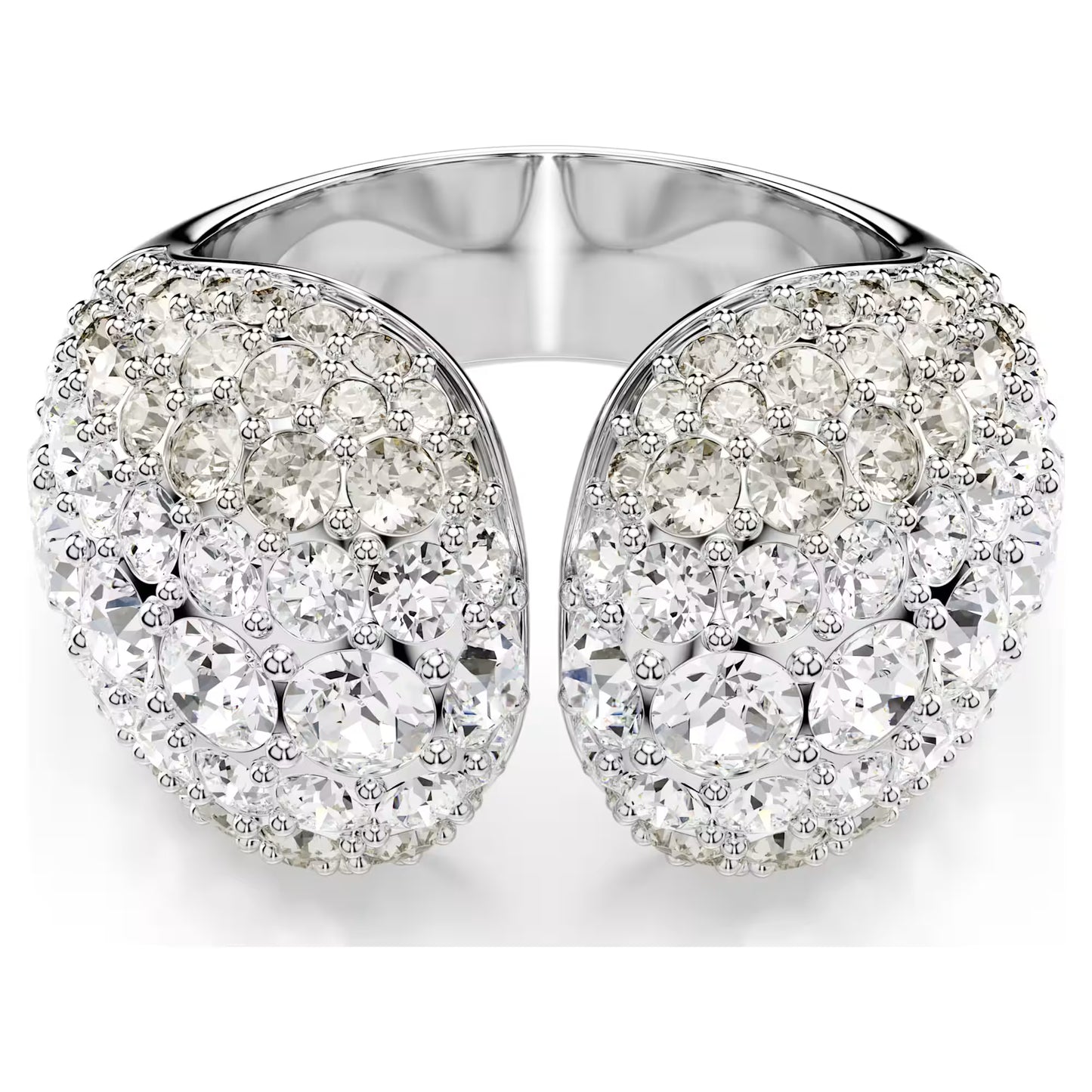 Sublima cocktail ring, Round, White, Rhodium, S55