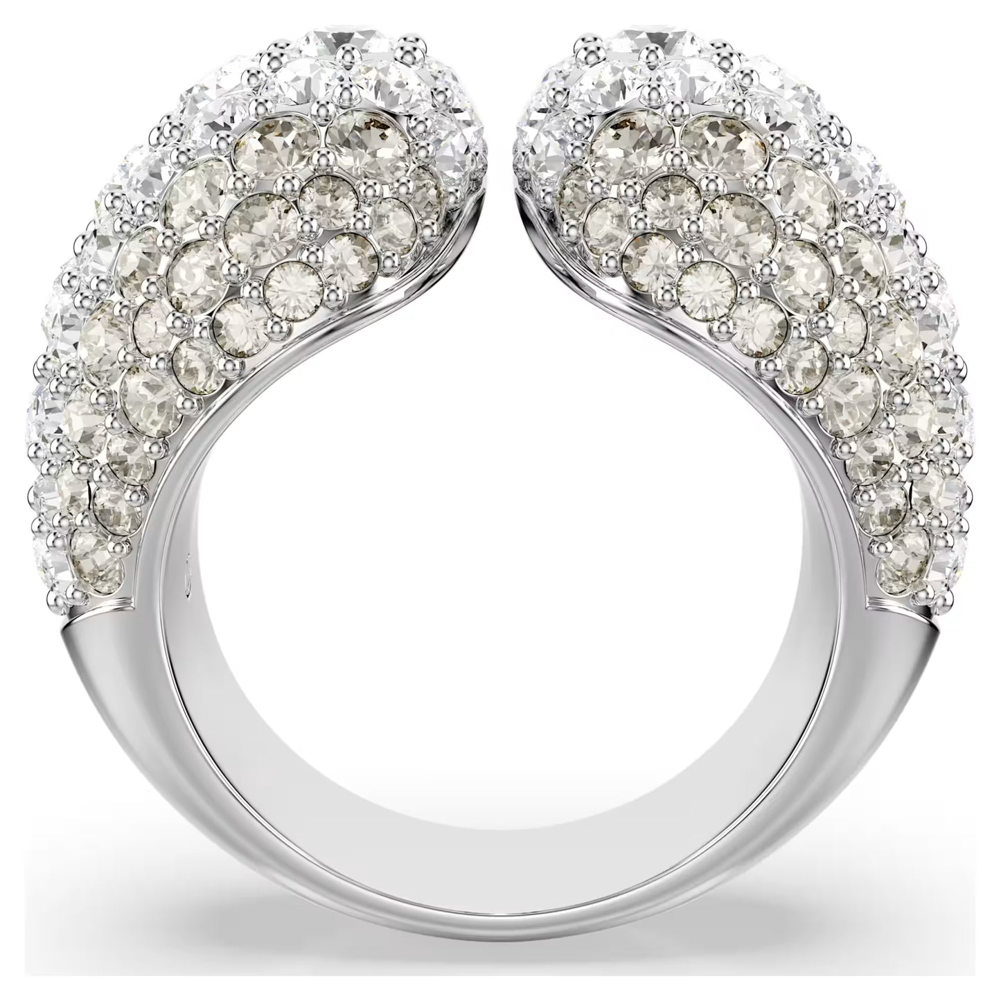 Sublima cocktail ring, Round, White, Rhodium, S55