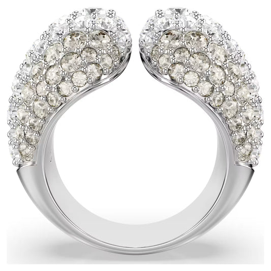 Sublima cocktail ring, Round, White, Rhodium, S55