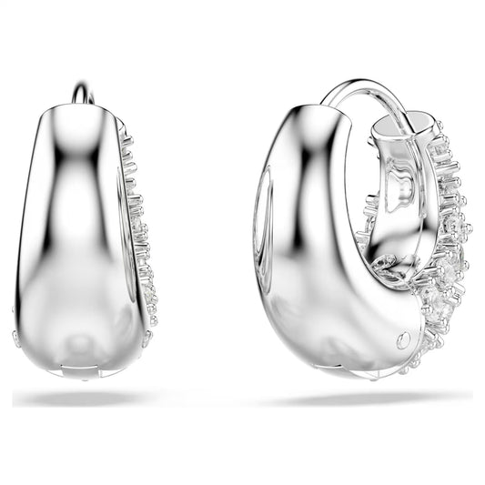 Sublima earrings, White, Rhodium plated