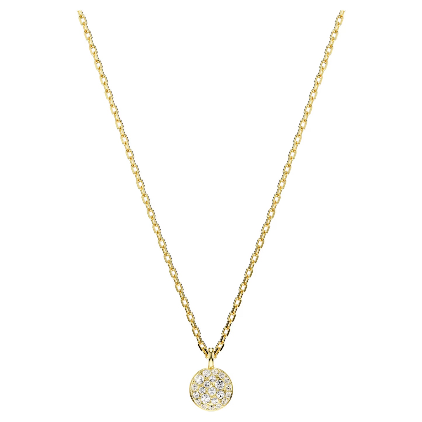Sublima layered pendant, White, Gold-tone plated