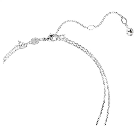 Sublima layered pendant, White, Rhodium plated