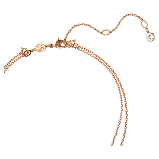 Sublima layered pendant, White, Rose gold-tone