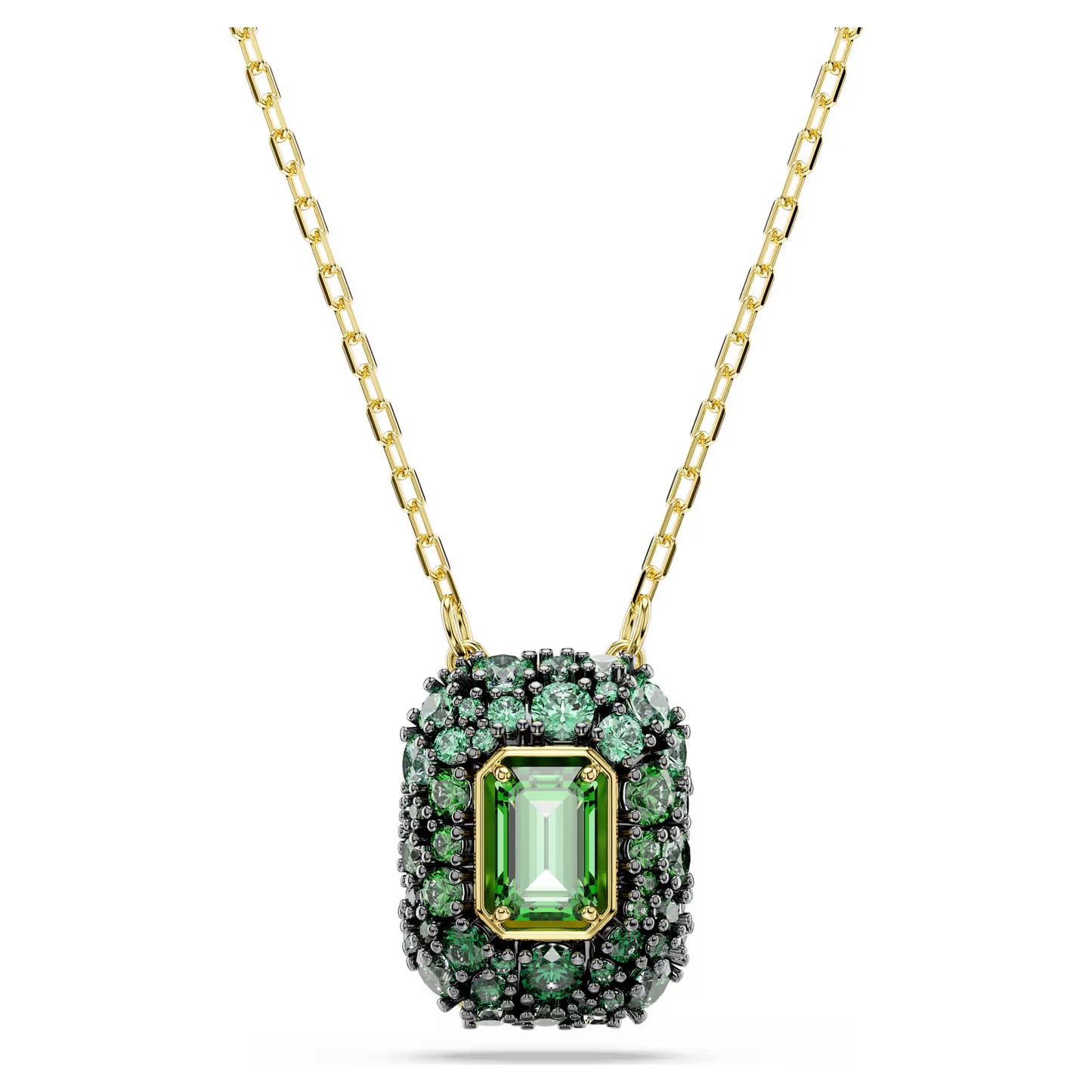 Sublima pendant, Octagon cut, Green, 18K gold finish