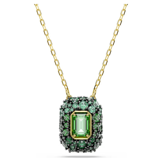 Sublima pendant, Octagon cut, Green, 18K gold finish