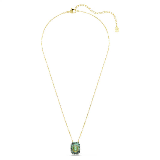 Sublima pendant, Octagon cut, Green, 18K gold finish