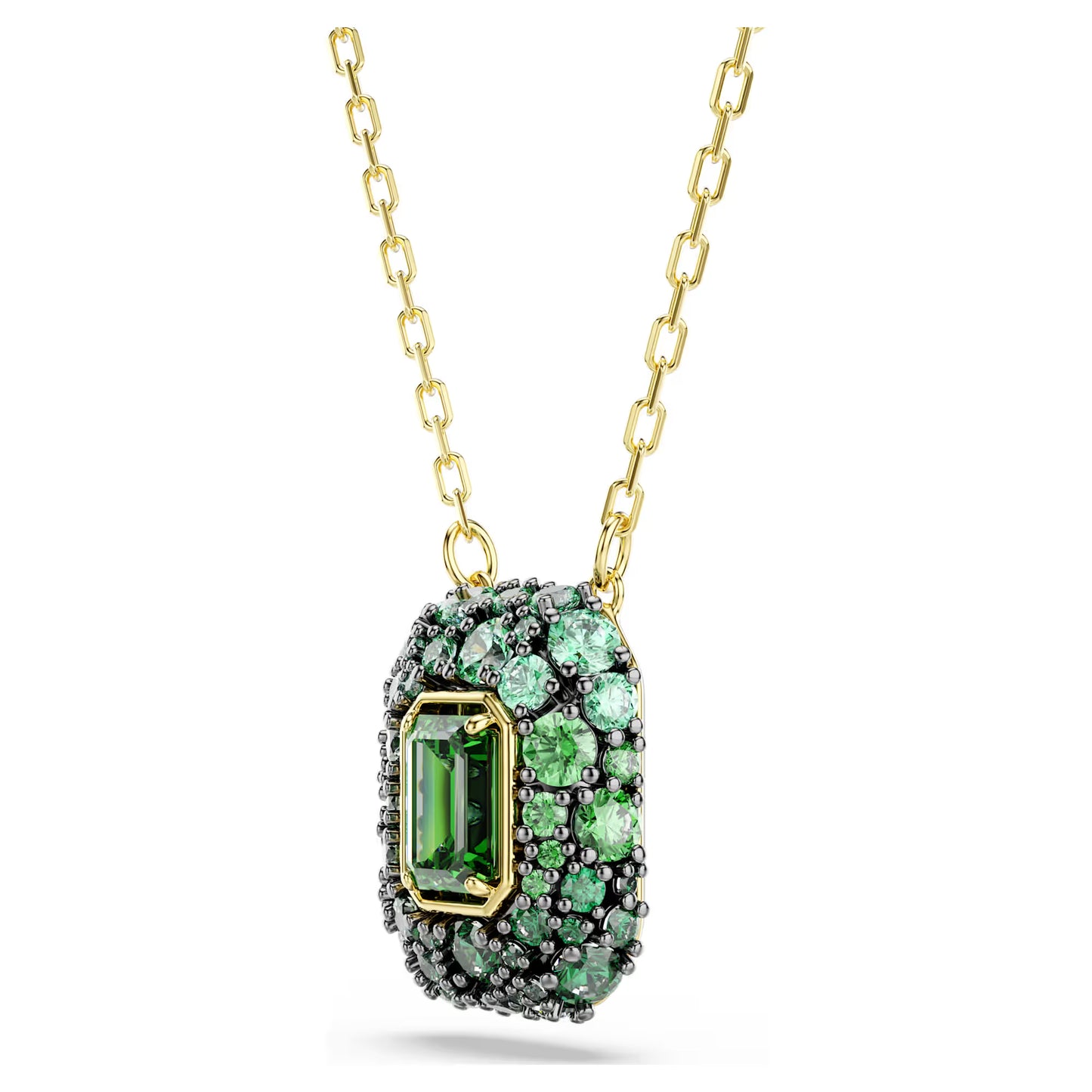 Sublima pendant, Octagon cut, Green, 18K gold finish