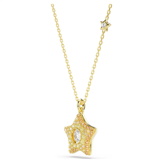 Sublima pendant, Round cut, Star, Multicoloured, 18K gold finish