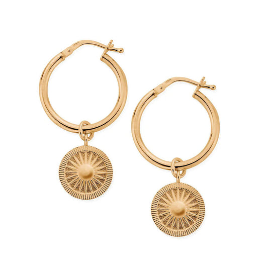 Sun Catcher 18ct Gold Plated Hoop Earrings