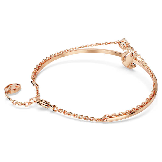 Swarovski Iconic Swan bangle, Swan, Black, Rose