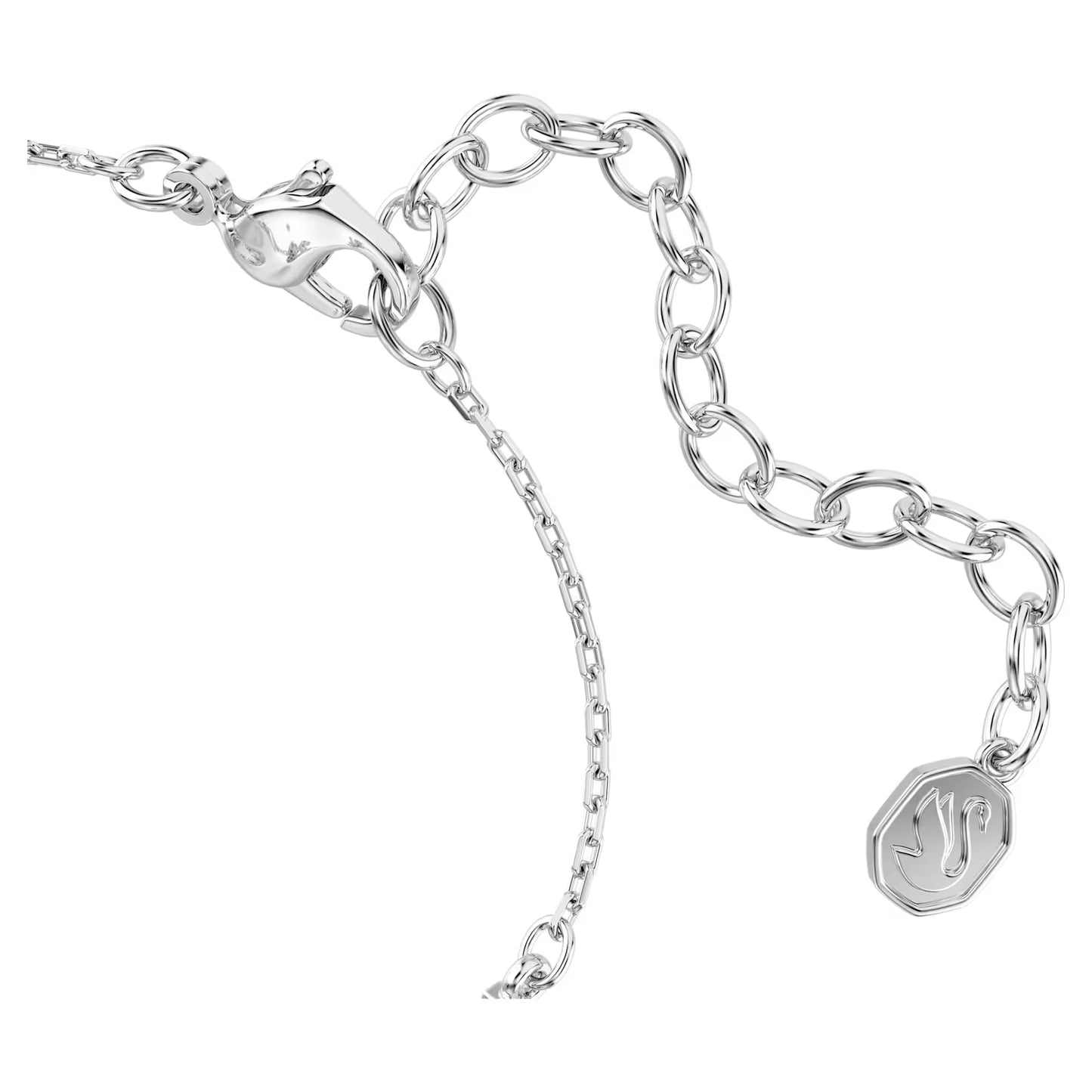 Swan bracelet, Mixed cuts, Swan, White, Rhodium plated
