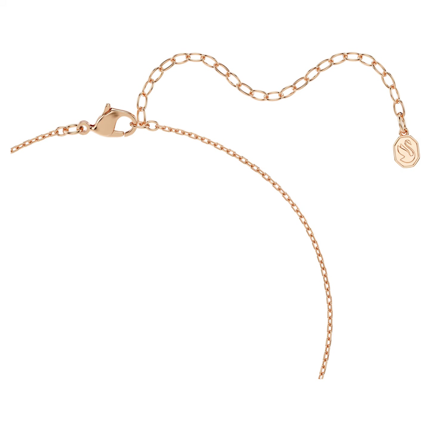 Swan pendant, Mixed cuts, Swan, Black, 18K rose gold finish