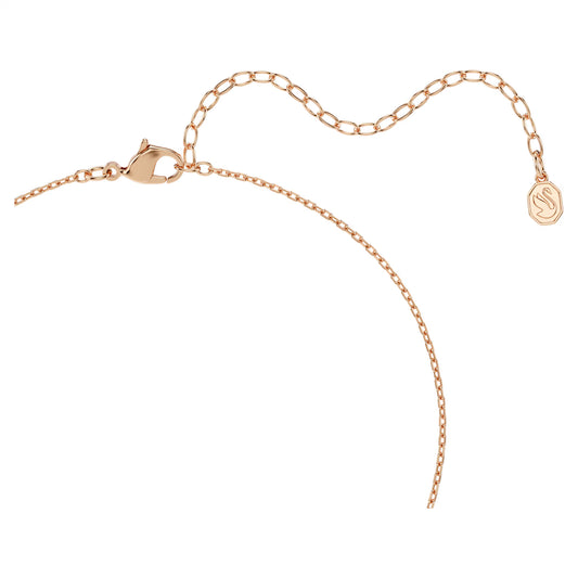 Swan pendant, Mixed cuts, Swan, Black, 18K rose gold finish