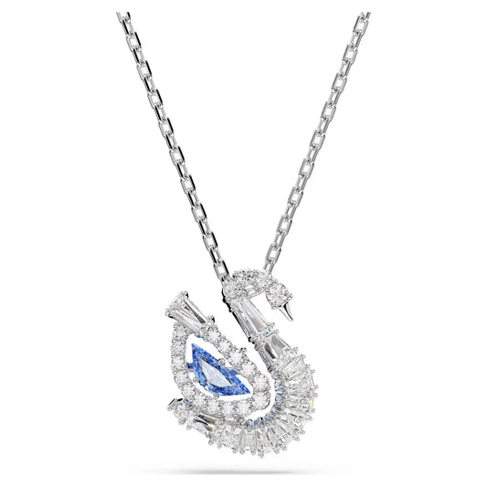 Swan pendant, Mixed cuts, Swan, Blue