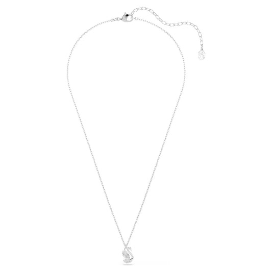 Swan pendant Mixed cuts, Swan, White, Rhodium plated
