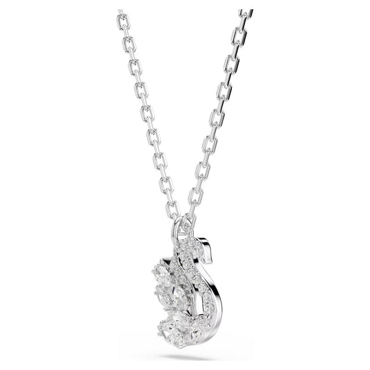 Swan pendant Mixed cuts, Swan, White, Rhodium plated