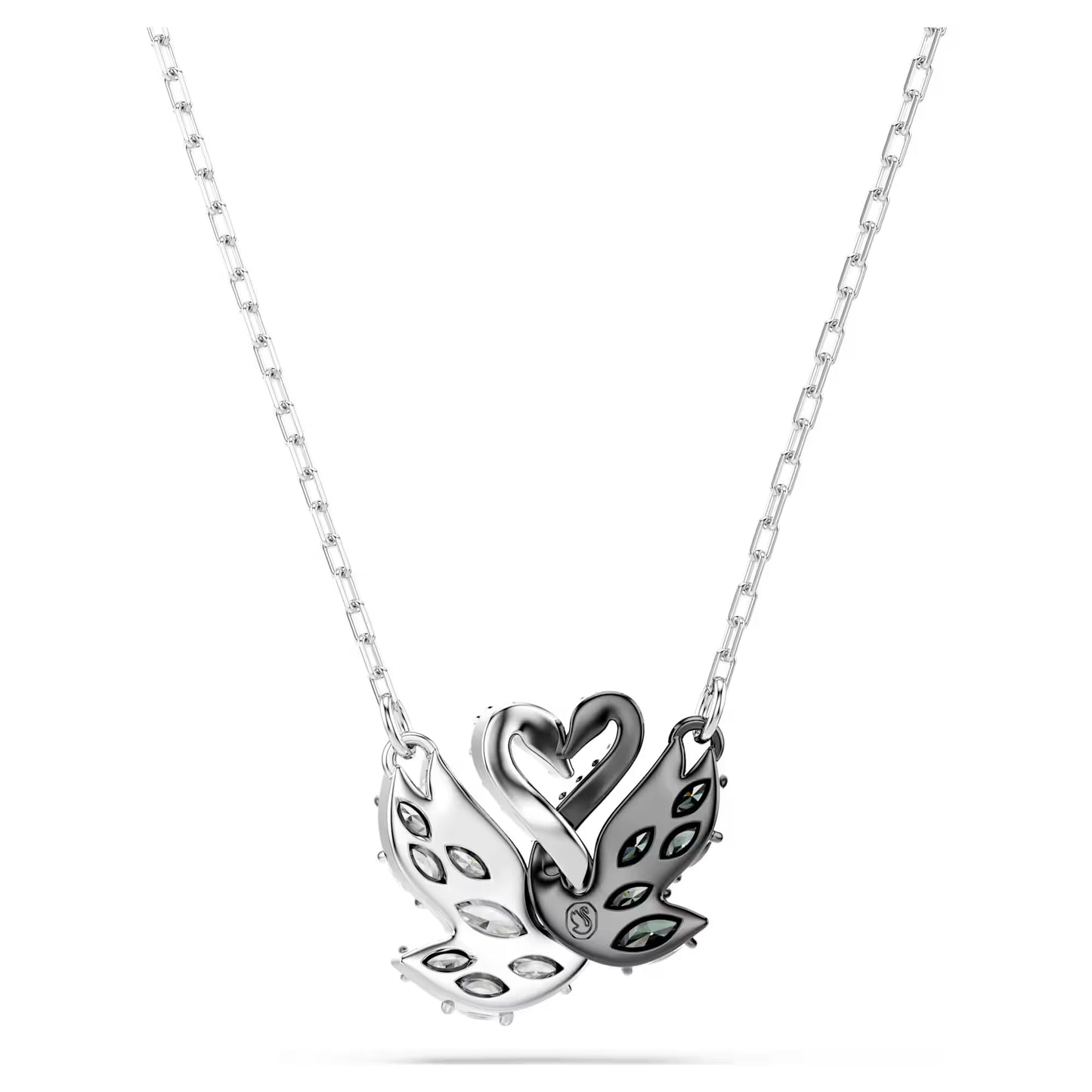 Swan pendant, Swan, Black, Mixed metal finish