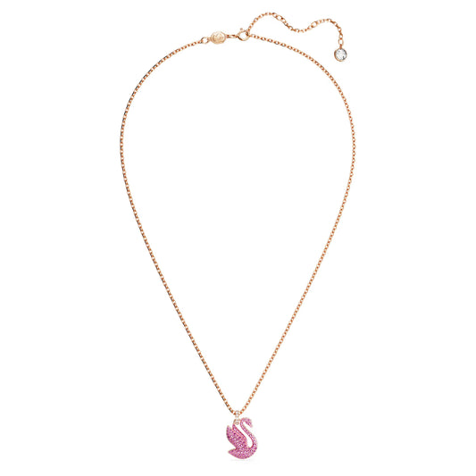 Swarovski Iconic Swan pendant, Swan, Medium, Pink, Rose gold-tone plated