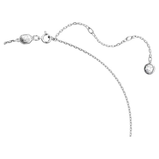 Swan pendant, Swan, Medium, White, Rhodium plated