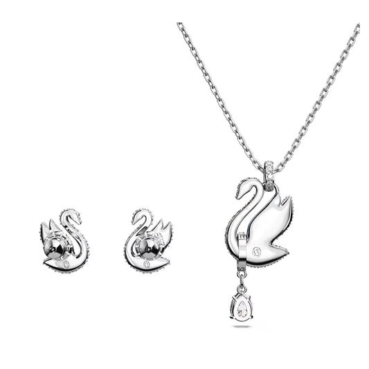 Swarovski Iconic Swan set, Swan, Blue, Rhodium
