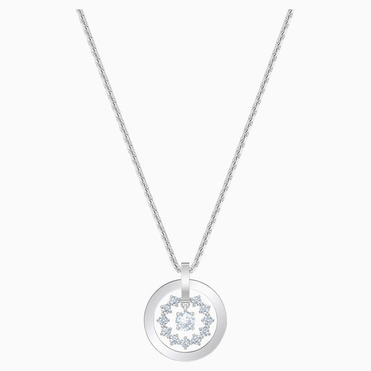 Hyperbola necklace, White, Rhodium plated