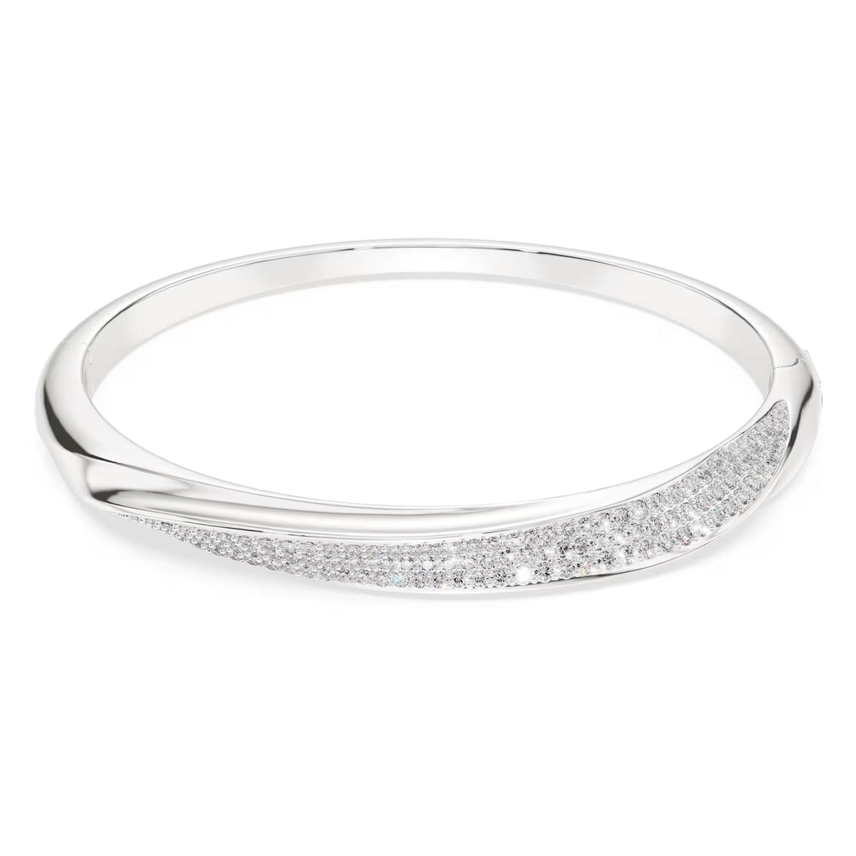 Swarovski Classica bangle, Round cut, White, Sterling silver