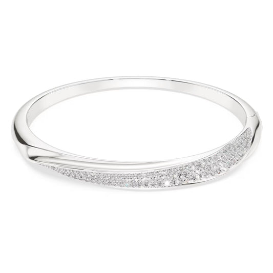 Swarovski Classica bangle, Round cut, White, Sterling silver