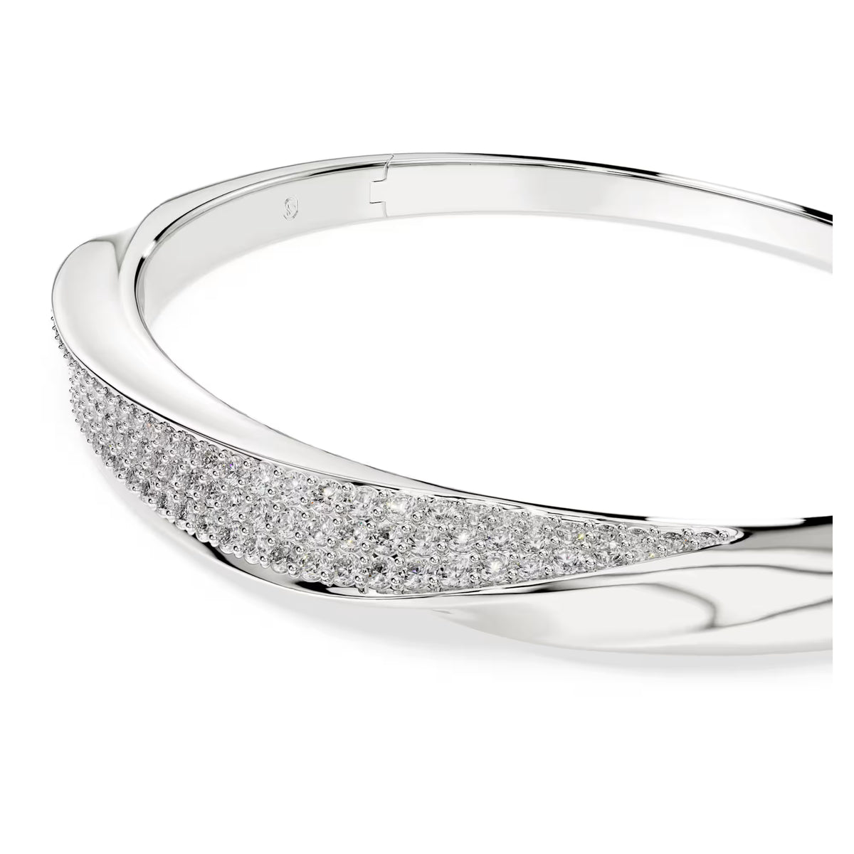 Swarovski Classica bangle, Round cut, White, Sterling silver