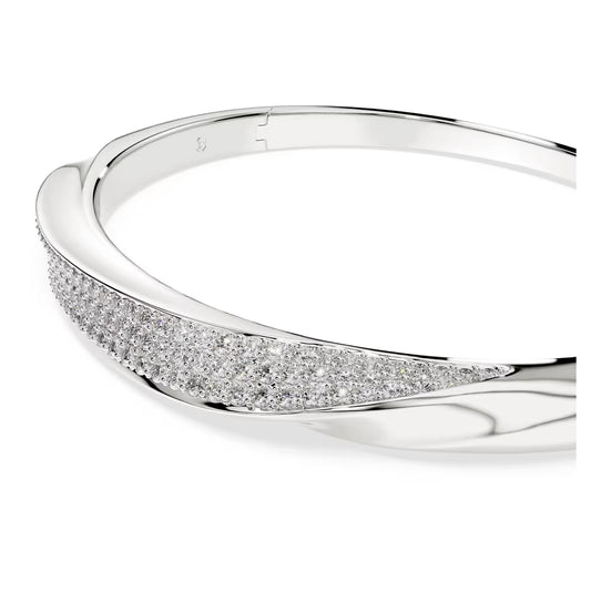 Swarovski Classica bangle, Round cut, White, Sterling silver