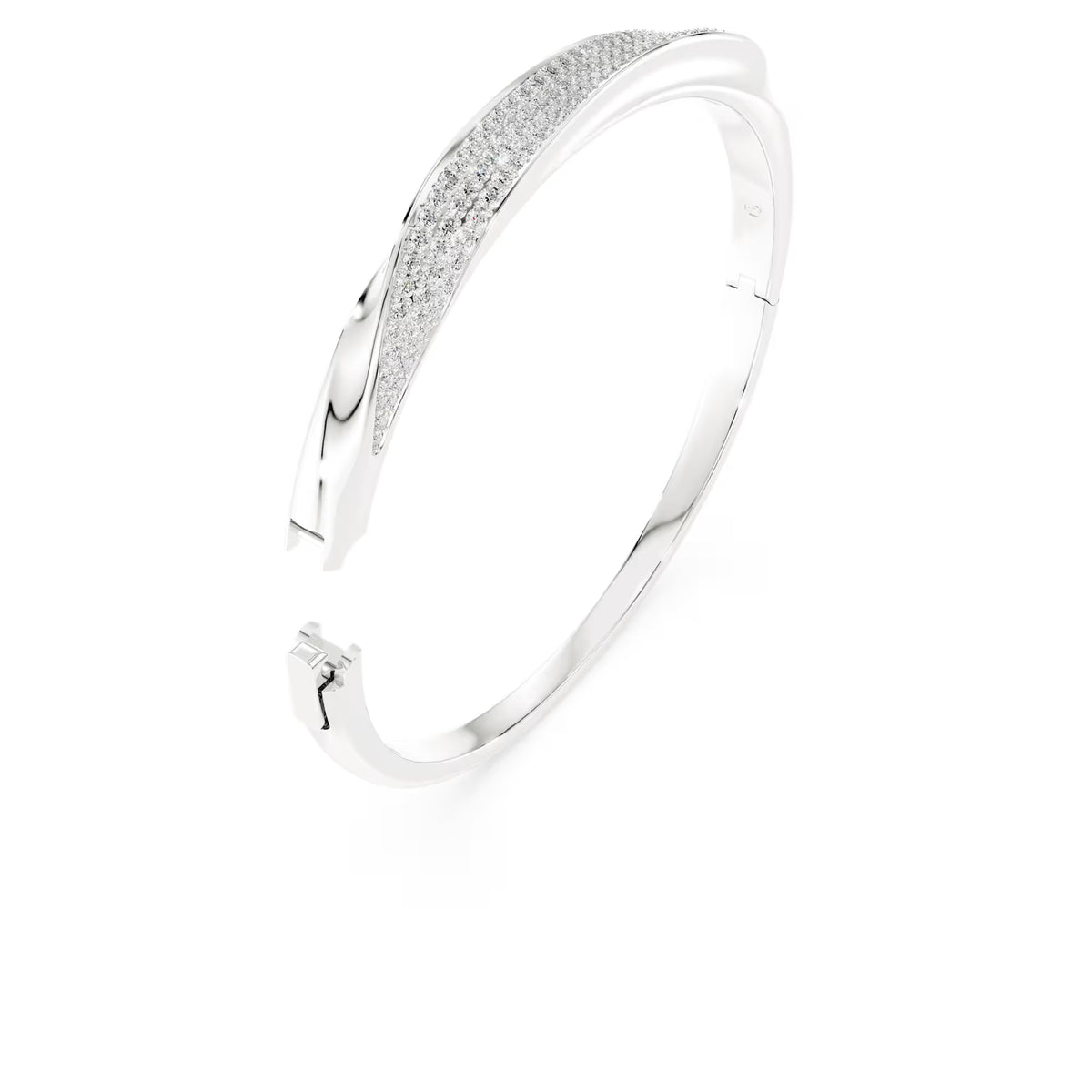Swarovski Classica bangle, Round cut, White, Sterling silver