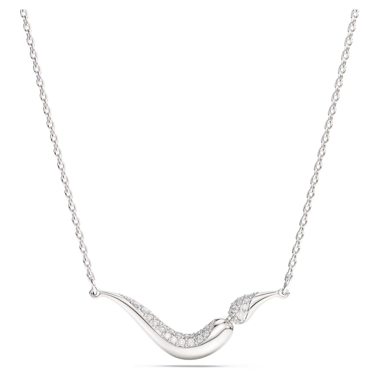 Swarovski Classica necklace, Round cut, White, Sterling silver