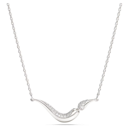 Swarovski Classica necklace, Round cut, White, Sterling silver