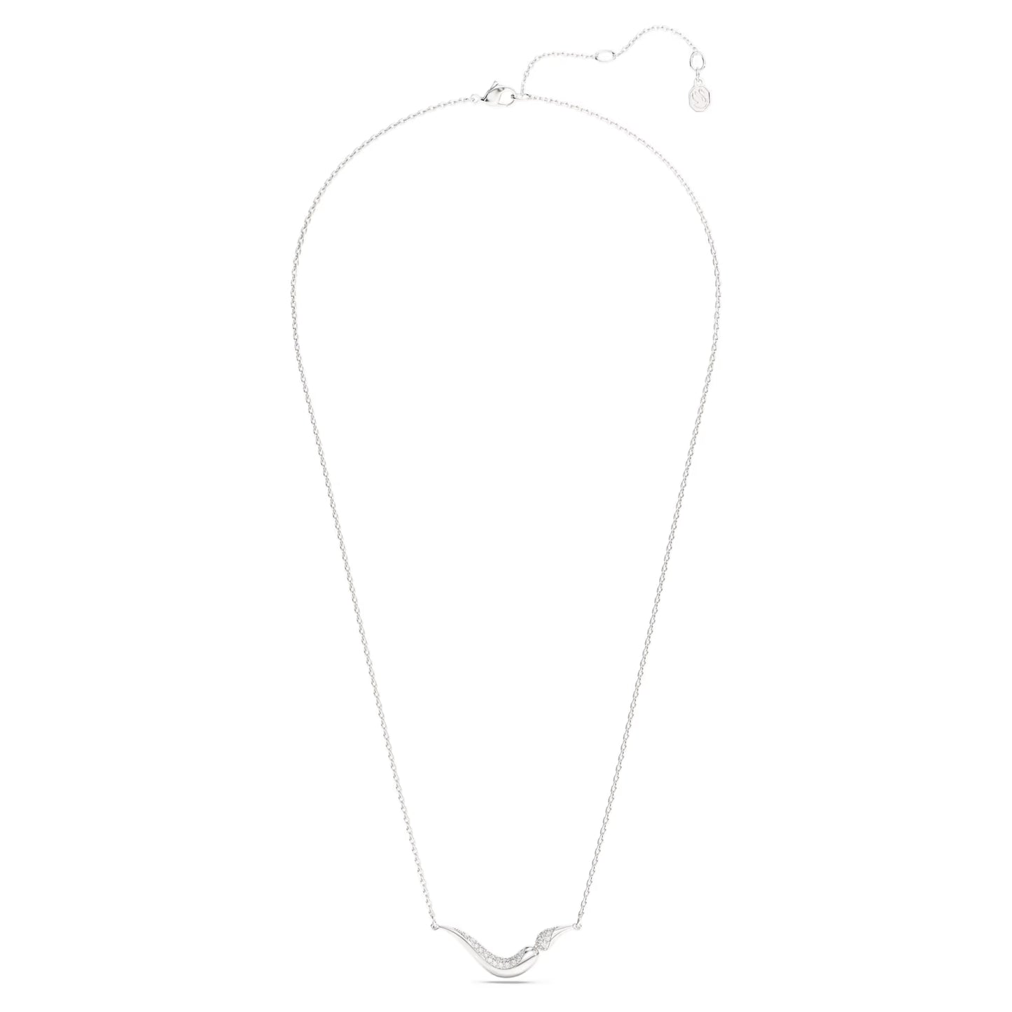 Swarovski Classica necklace, Round cut, White, Sterling silver