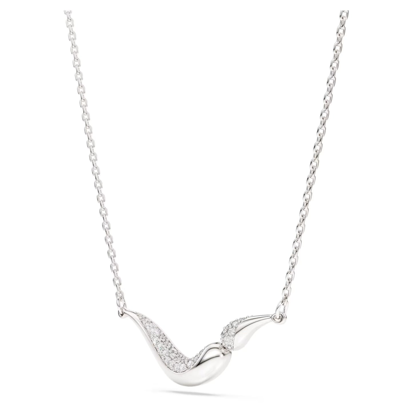 Swarovski Classica necklace, Round cut, White, Sterling silver