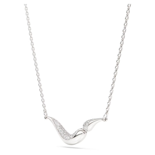 Swarovski Classica necklace, Round cut, White, Sterling silver