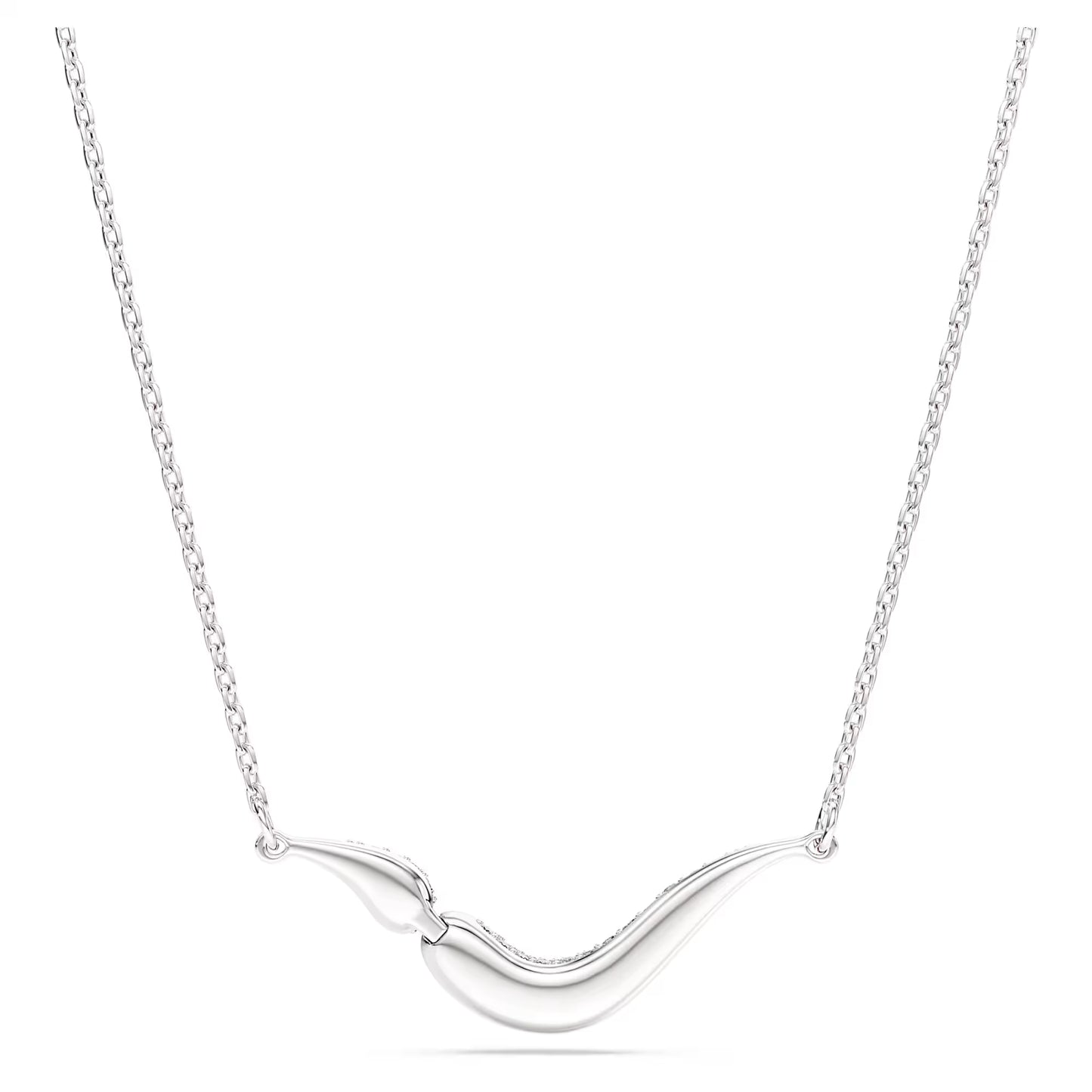 Swarovski Classica necklace, Round cut, White, Sterling silver
