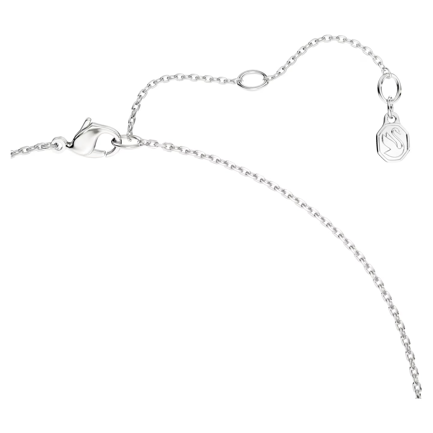 Swarovski Classica pendant, Round cut, Interlocking, White, Sterling silver