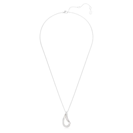 Swarovski Classica pendant, Round cut, Long, White, Sterling silver