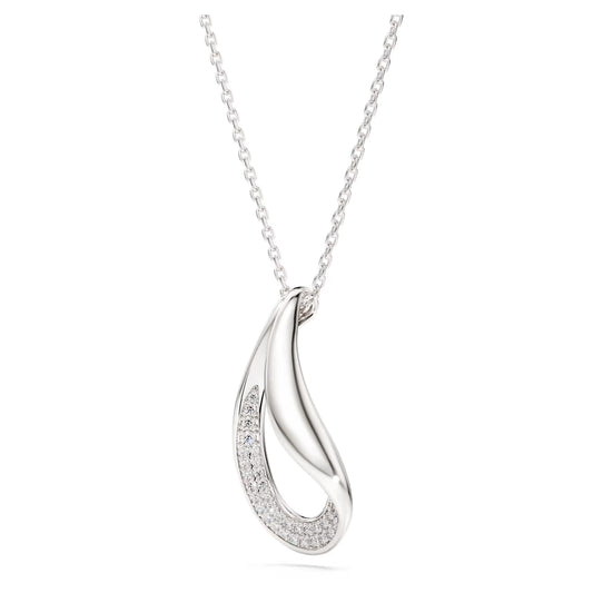 Swarovski Classica pendant, Round cut, Long, White, Sterling silver