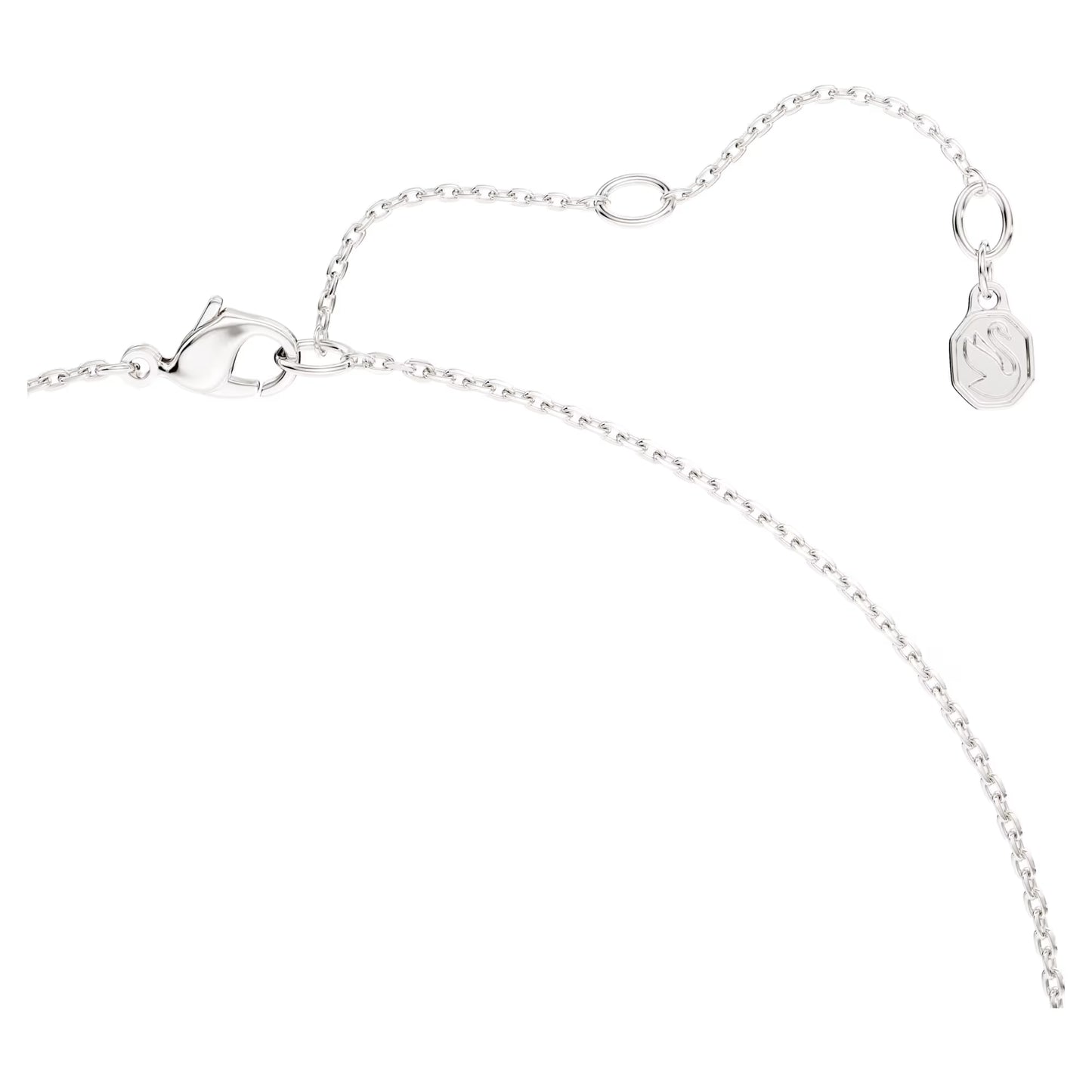 Swarovski Classica pendant, Round cut, Long, White, Sterling silver