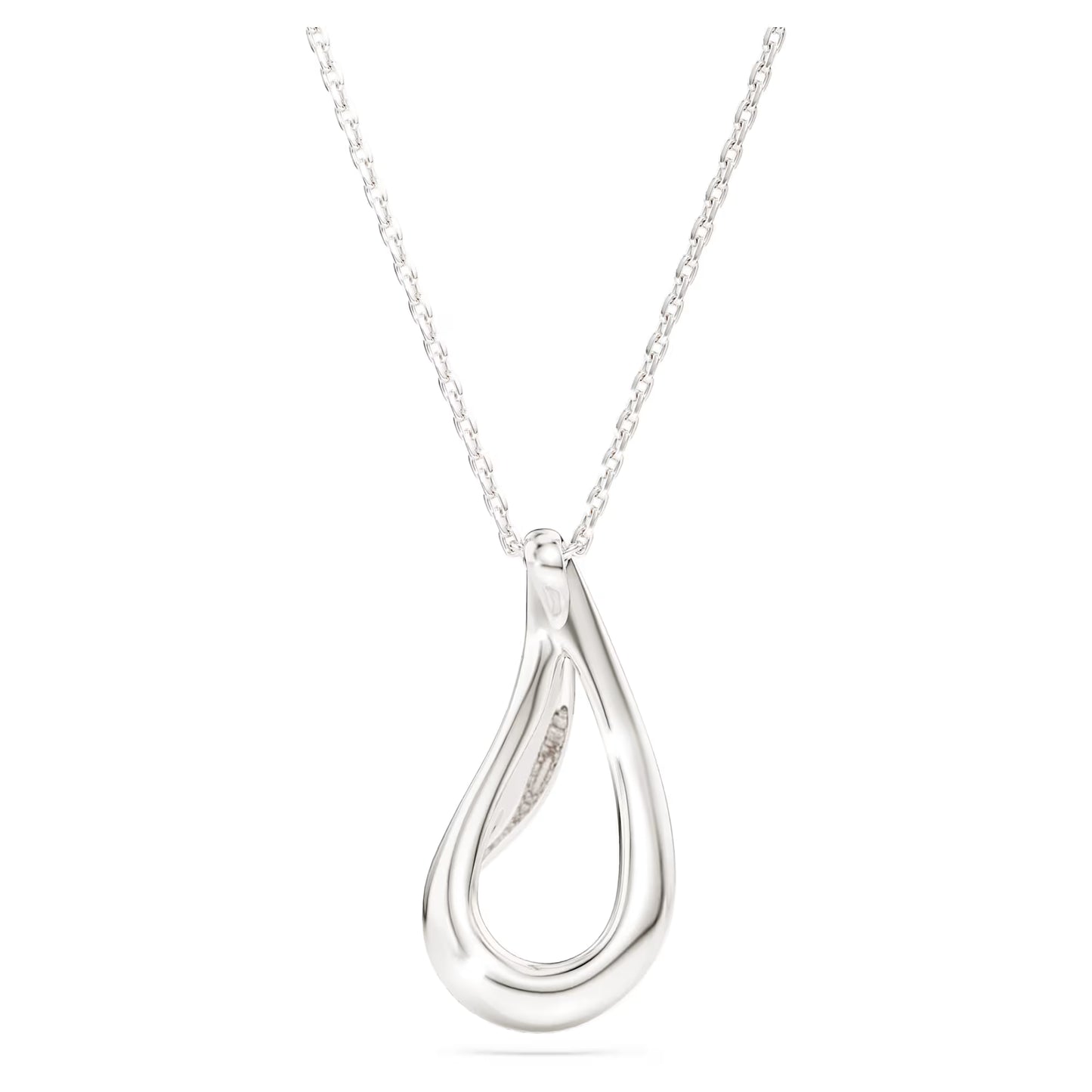 Swarovski Classica pendant, Round cut, Long, White, Sterling silver