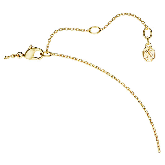 Swarovski Classica Y pendant, Round cut, White, Sterling silver, 18K gold finish